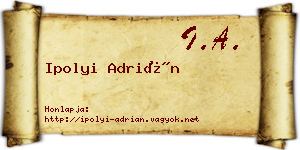 Ipolyi Adrián névjegykártya